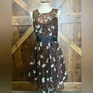 ANTHROPOLOGIE Tracy Reese Silk Floral Tea Dress Size 10
